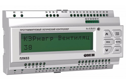ПЛК63 контроллер с HMI для локальных систем в корпусе на DIN-рейку с AI/DI/DO/AO