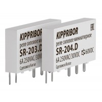 Промежуточные реле KIPPRIBOR серии SR интерфейсные в ультратонком корпусе (1-контактные)